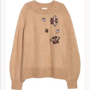 H&M Sweater with Beaded Appliqués